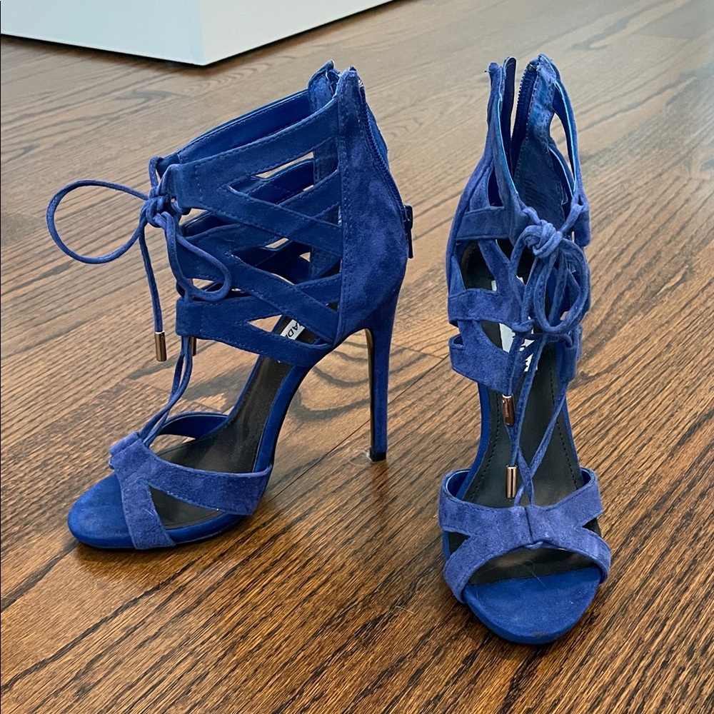 Steve Madden Blue Suede Strappy Heels